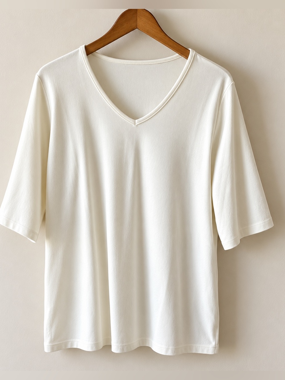 Cream Liquid Knit Elbow Sleeve | Business Casual Wardrobe Staple EUC M #695